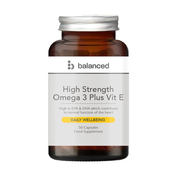 High Strength Omega 3 + Vit E 50 Gel Caps - Reusable Bottle