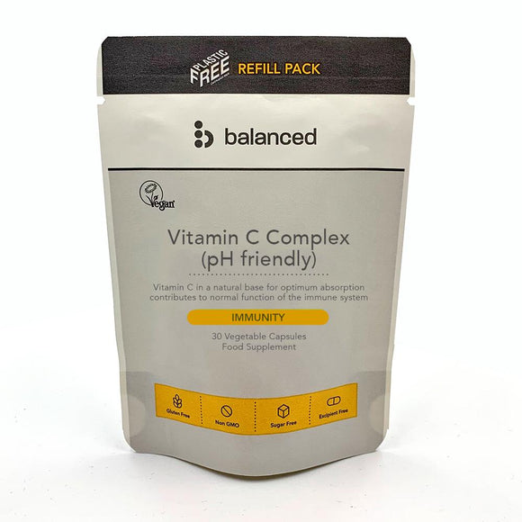 Balanced Vitamin C Complex (pH Friendly) 30 Veggie Caps - Refill Pouch